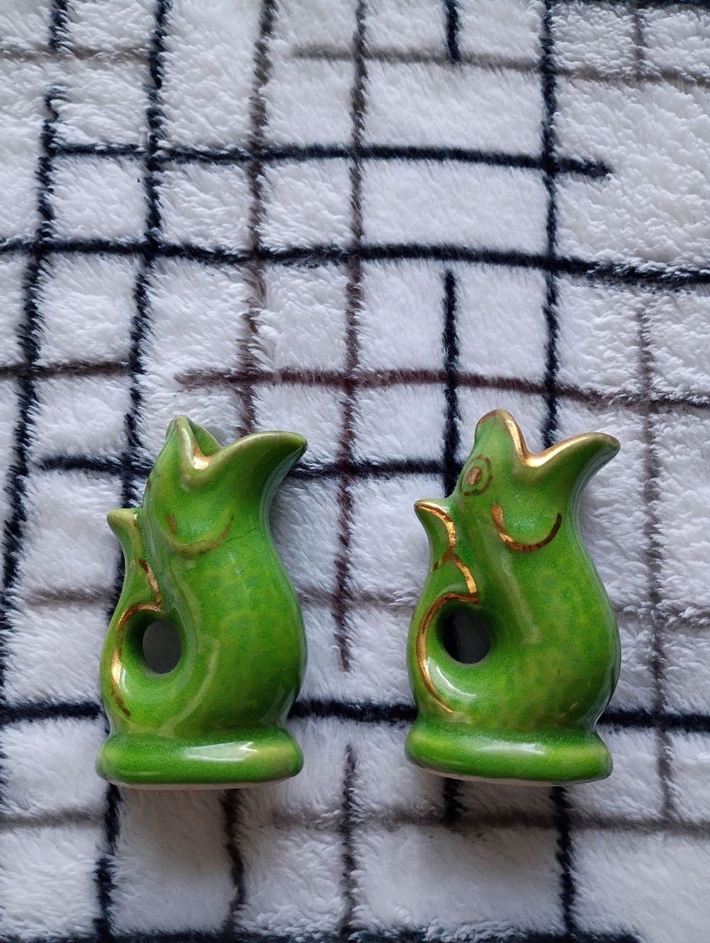 Vintage Mini Ceramic Gluggle Jugs or Gurgle Pots SET OF 2